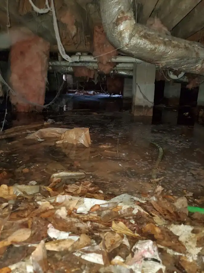 Crawl space flood assessment for Commercial Water Damage Restoration in Conley