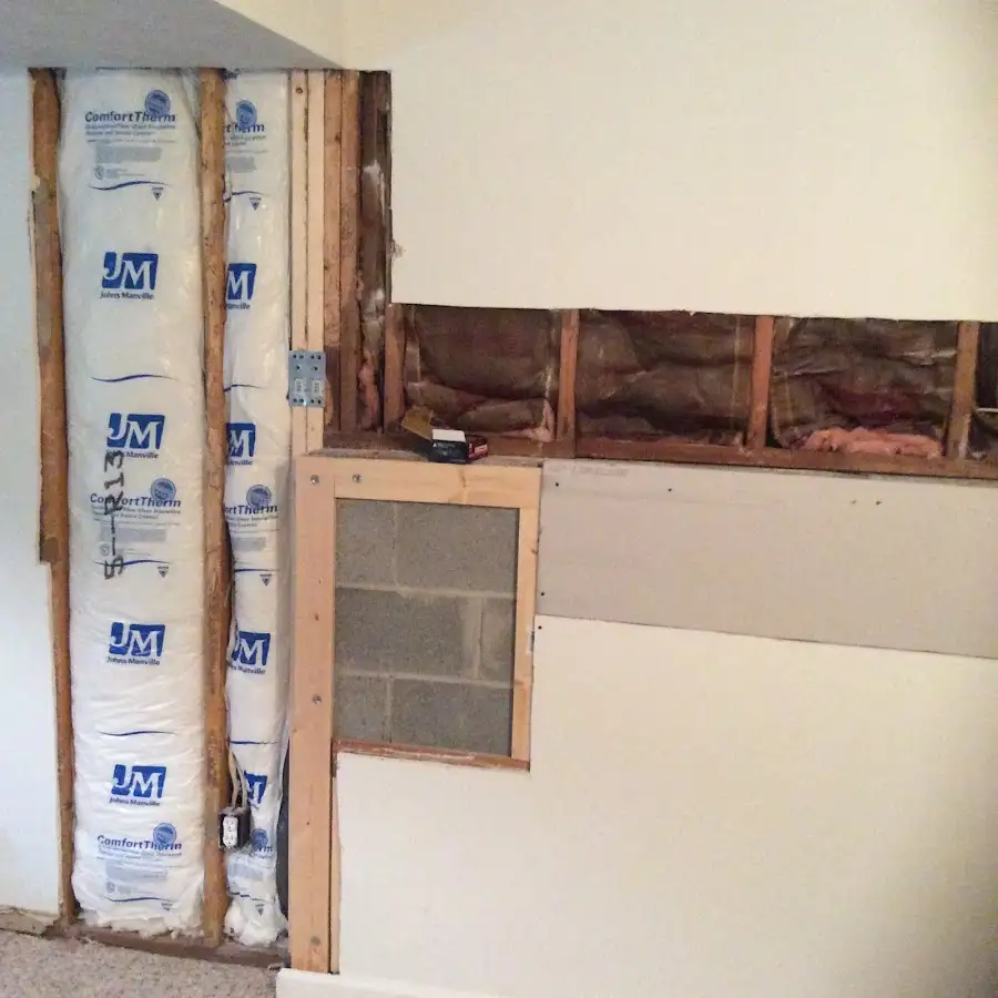 Wall insulation replacement during Basement Flood Cleanup in Conley